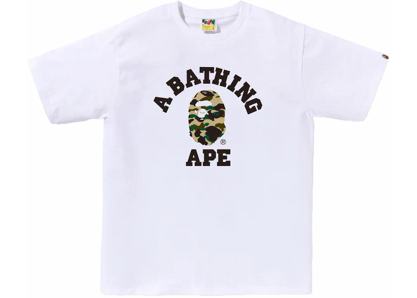 BAPE 1st Camo College Tee White/Yellow