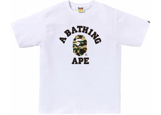 BAPE 1st Camo College Tee White/Yellow