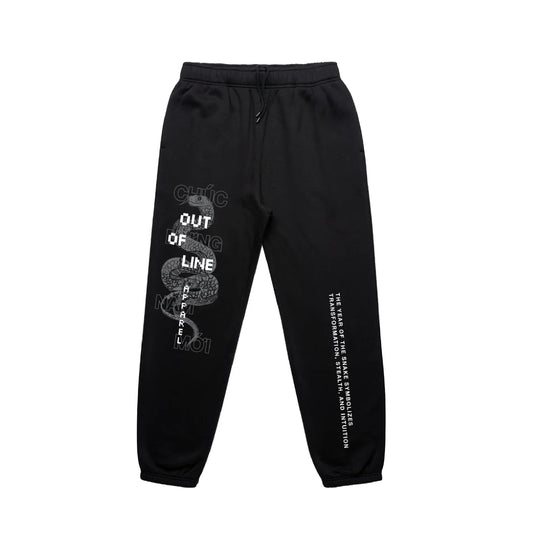 "Lunar Snake" Black Relax Sweatpants