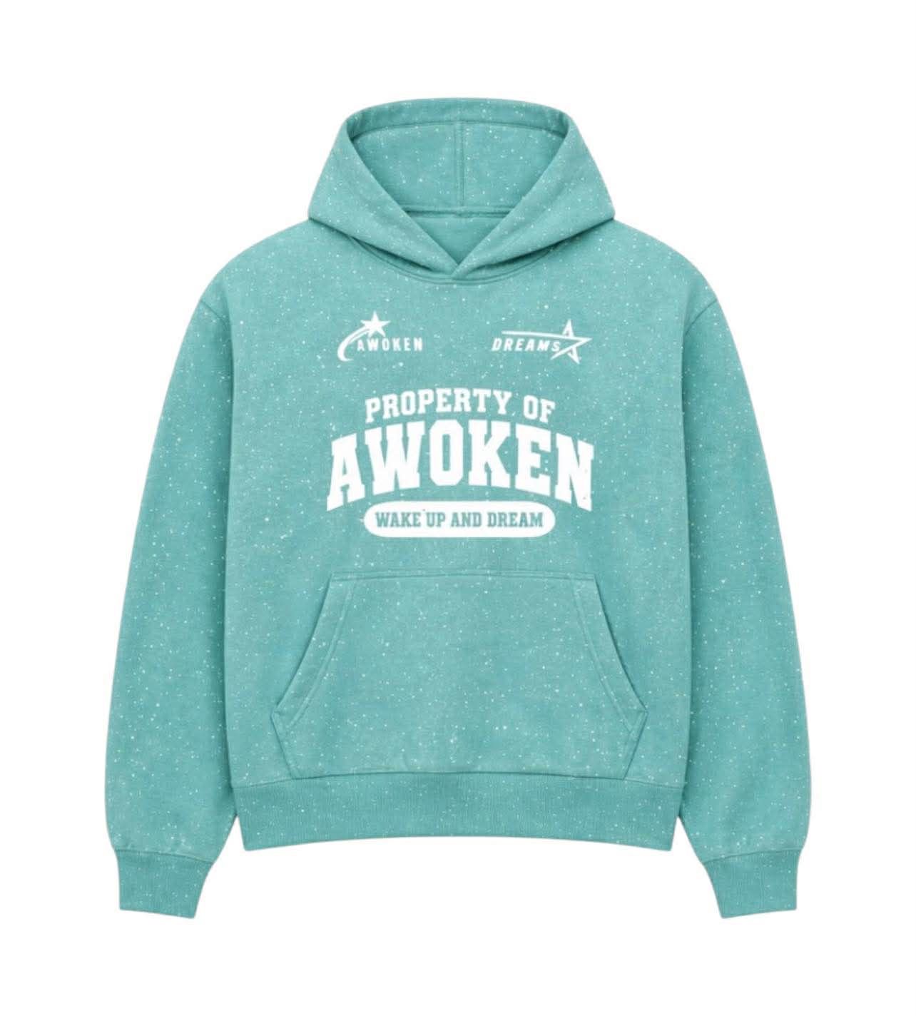 Awoken Dreams Rhinestone Teal Hoodie