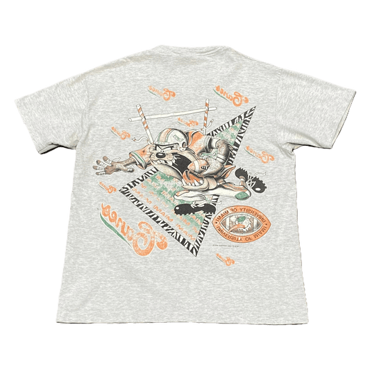1993 Taz Miami Hurricanes Football T Shirt - Used/Worn