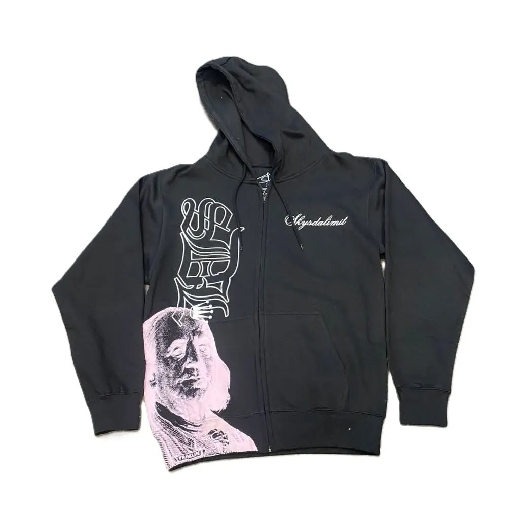 SDL Crown Signature Benjamin Virgin Mary Zip Up Hoodie Black