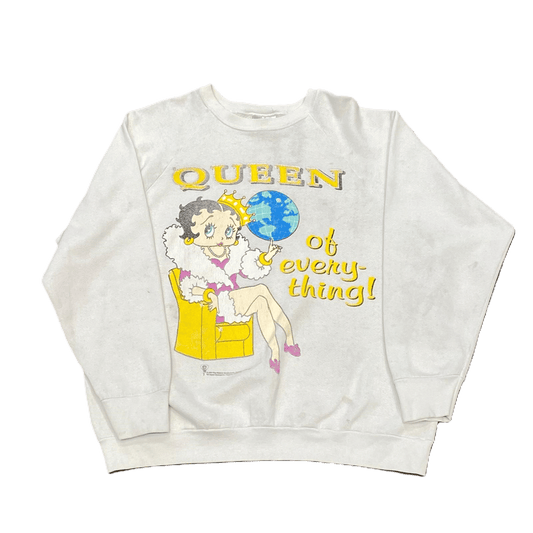 Vintage Queen of Everything! Betty Boop Crew Neck Sweatshirt - Used/Worn