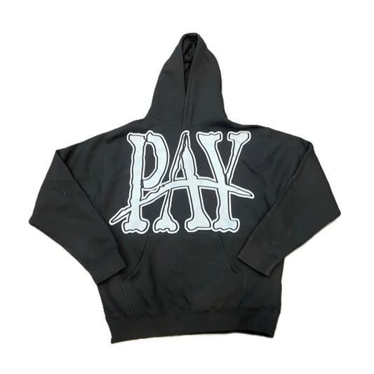 Paper Boy Black Pay Outline Hoodie