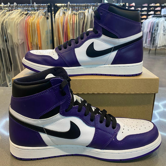 Jordan 1 Retro High Court Purple White Size 12 555088-500 - Pre-Owned (Replacement Box)