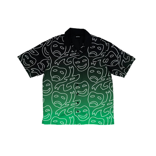 Asaali Laugh Now Cry Later Gradient Button Up Green