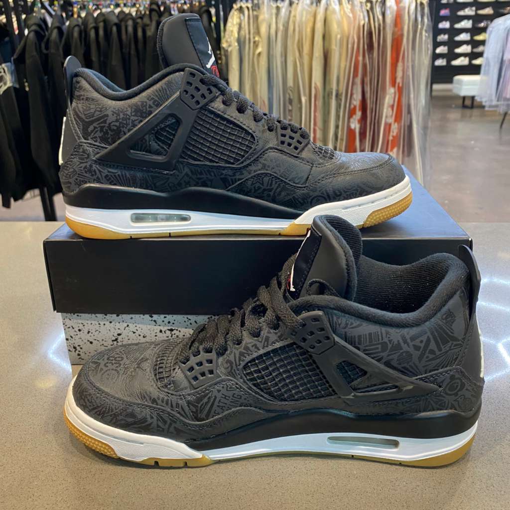 Jordan 4 Retro Laser Black Gum Size 9 CI1184-001 - Pre-Owned