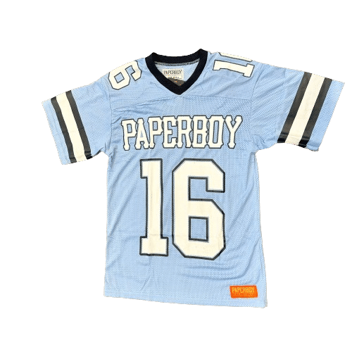 Paperboy Football Jersey Baby Blue/White