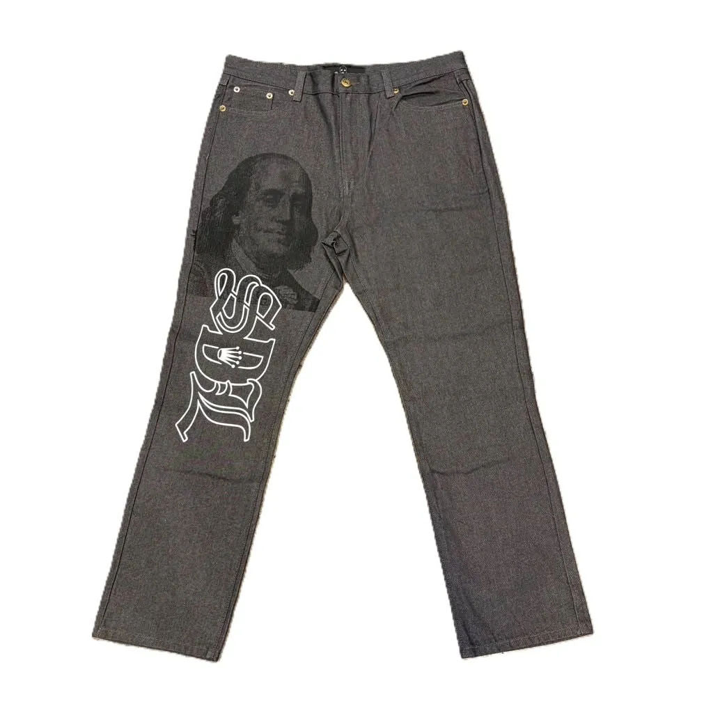 SDL Black Benjamin White Script Jeans