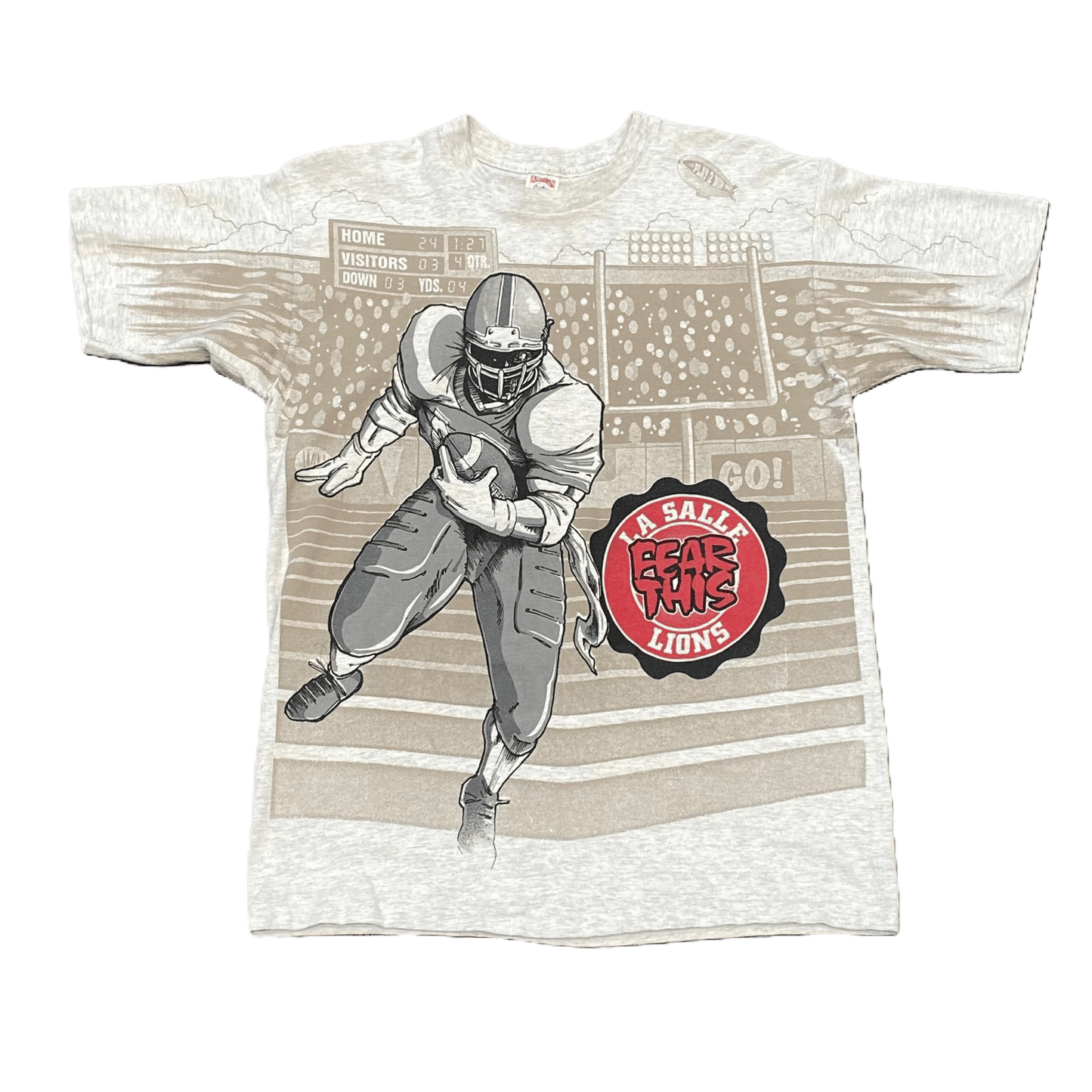 Vintage La Salle Lions Football AOP T-Shirt - Used/Worn