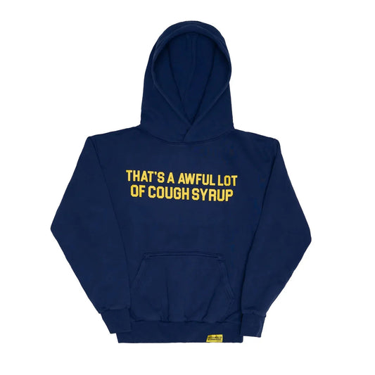 Awful Lot of Cough Syrup Classic Hoodie Navy/Yellow