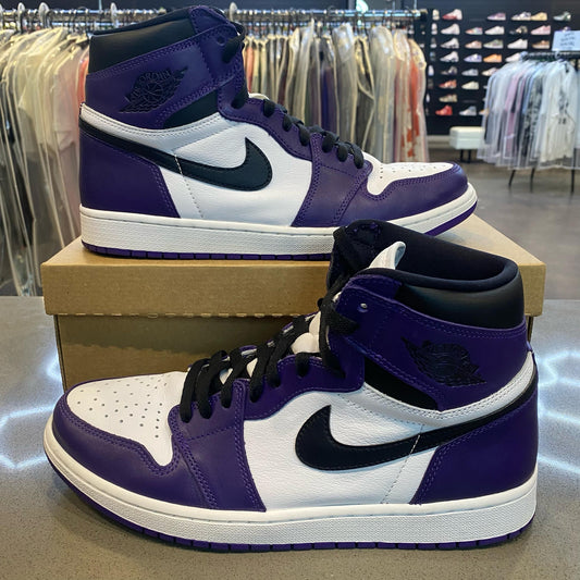 Jordan 1 Retro High Court Purple White Size 12 555088-500 - Pre-Owned (Replacement Box)