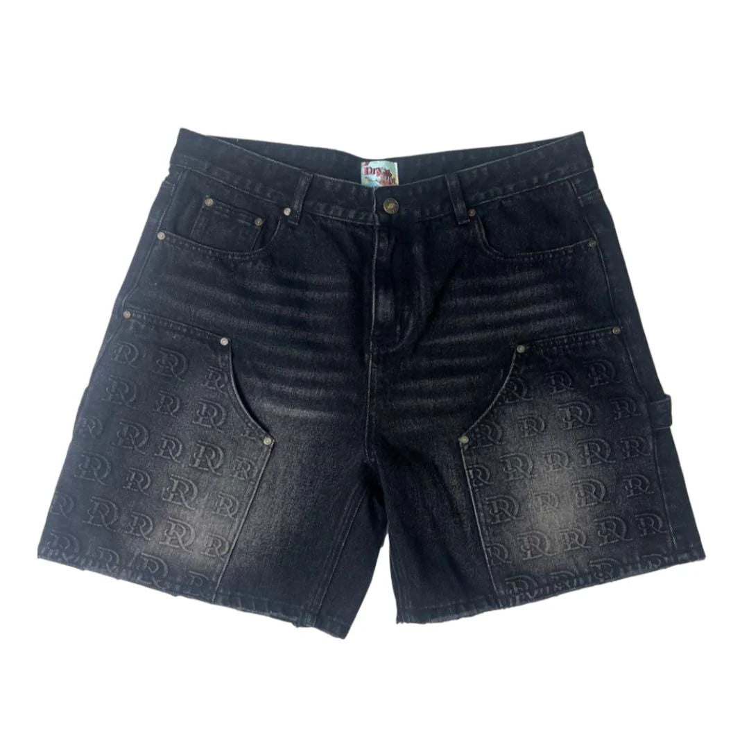 Dry Rot DR Stamped Cargo Short Black