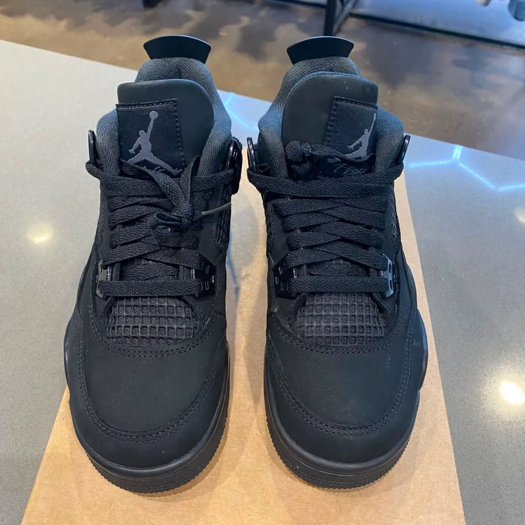 Jordan 4 Retro Black Cat (2025) (GS) Size 4.5Y IB4171-010 - Pre-Owned (Replacement Box)