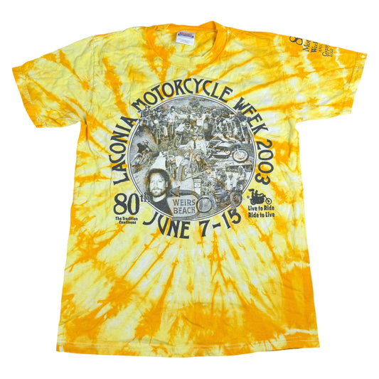 Vintage Laconia Motorcycle Week 2003 Biker Tie-Dye T-Shirt - Used/Worn