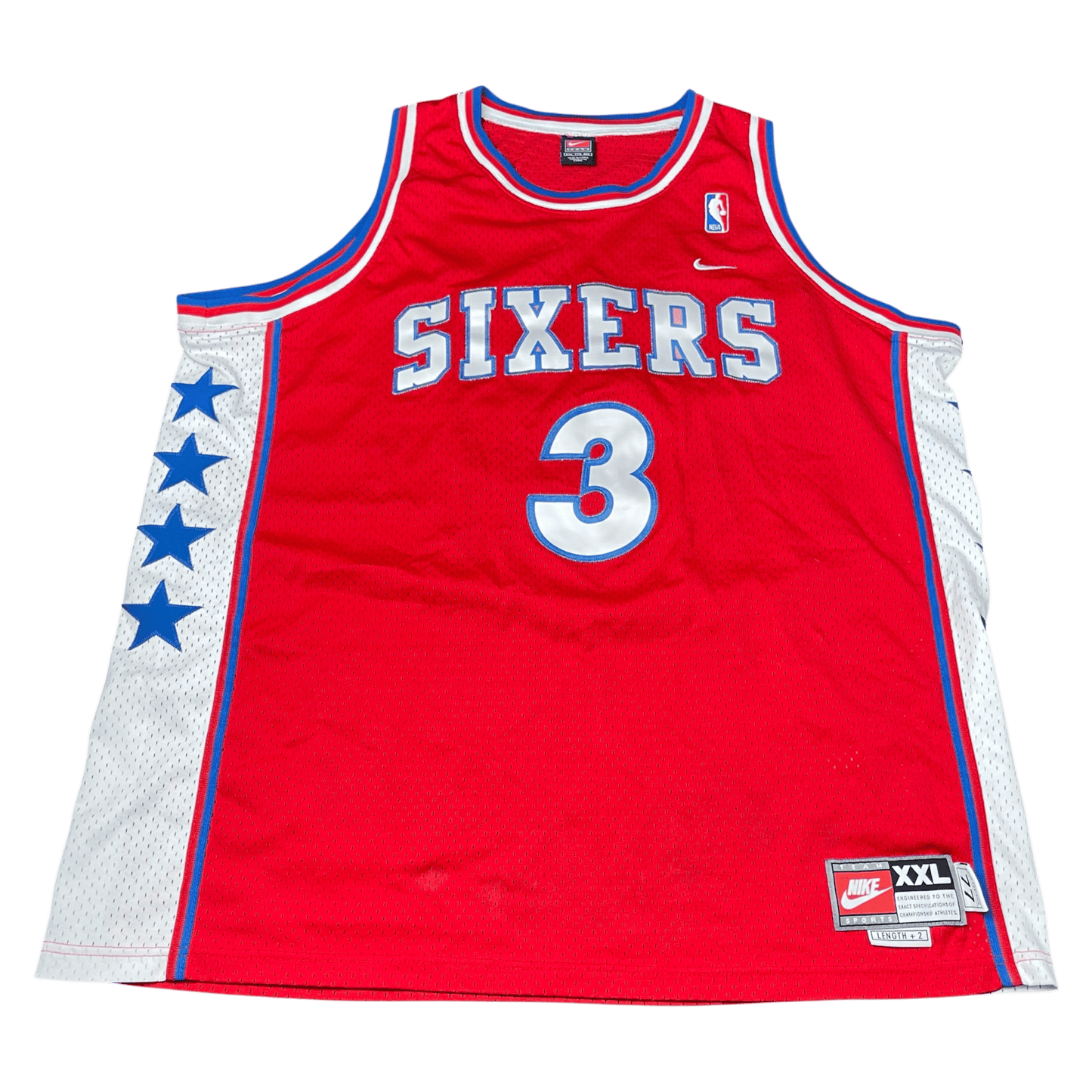 Vintage Nike NBA Philadelphia 76ers Allen Iverson #3 Jersey - Used/Worn