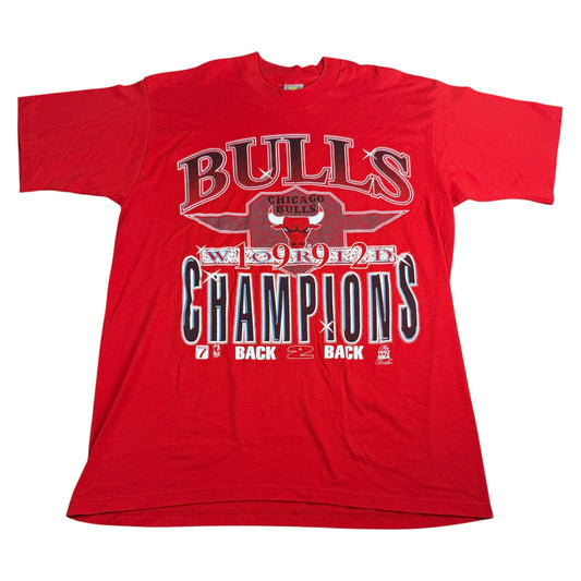Vintage 1992 NBA Chicago Bulls World Champions T-Shirt - Used/Worn