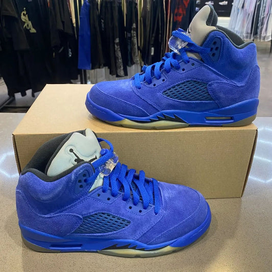 Jordan 5 Retro Blue Suede (GS) Size 6Y 440888-401 - Pre-Owned (Replacement Box)