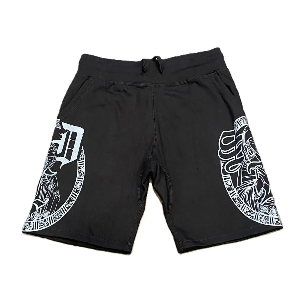 SDL Virgin Mary/San Judas Shield Logo Sweatshorts Black/White