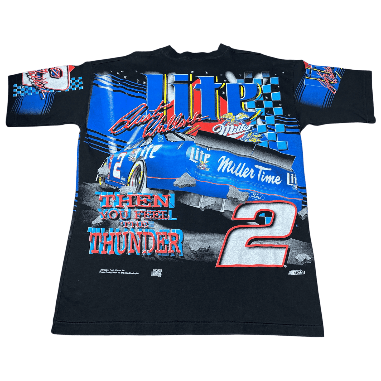 Vintage 1998 NASCAR Rusty Wallace #2 AOP T-Shirt - Used/Worn