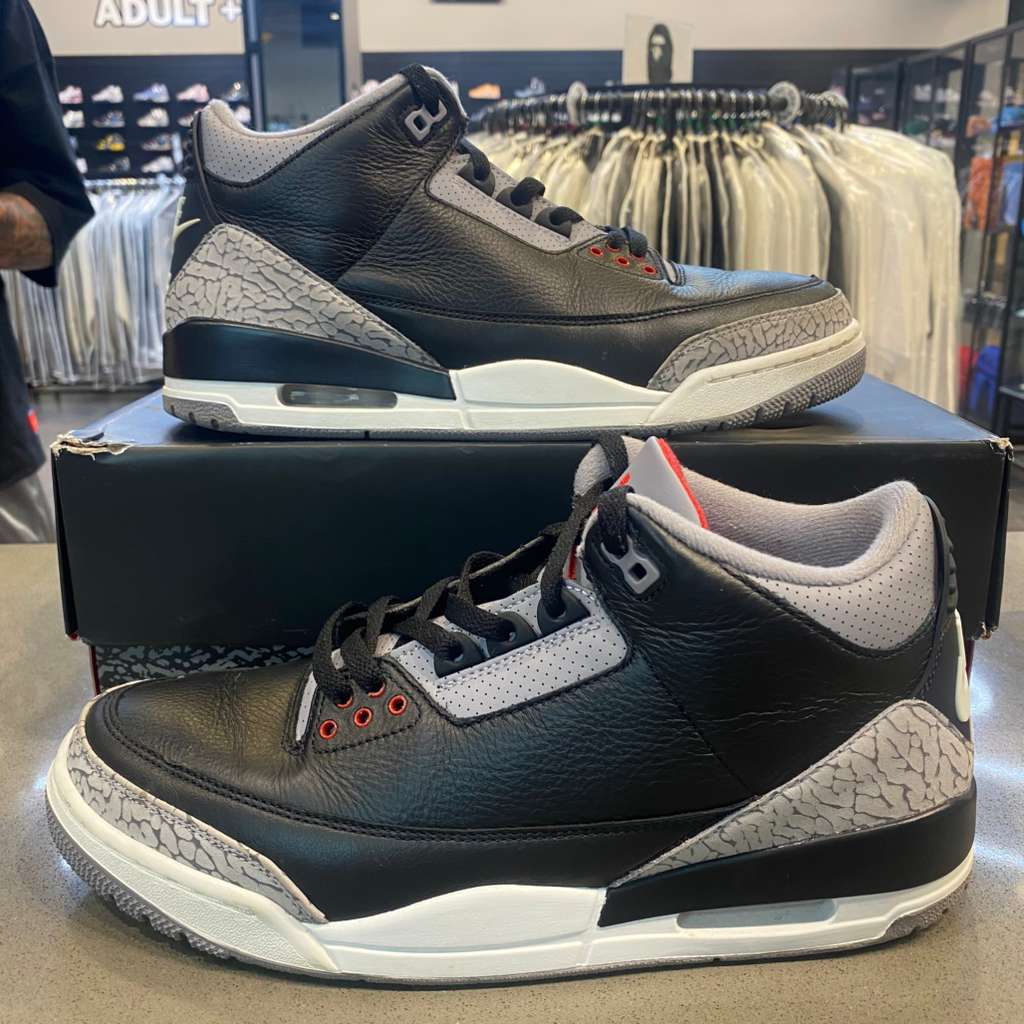 Jordan 3 Retro OG Black Cement (2024) Size 10.5 DN3707-010 - Pre-Owned