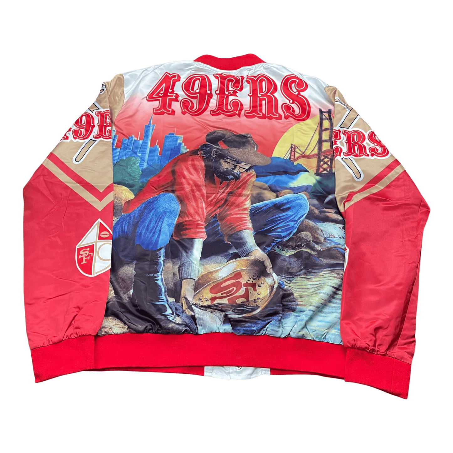 NFL San Francisco 49ers Chalk-Line Varsity Satin Jacket