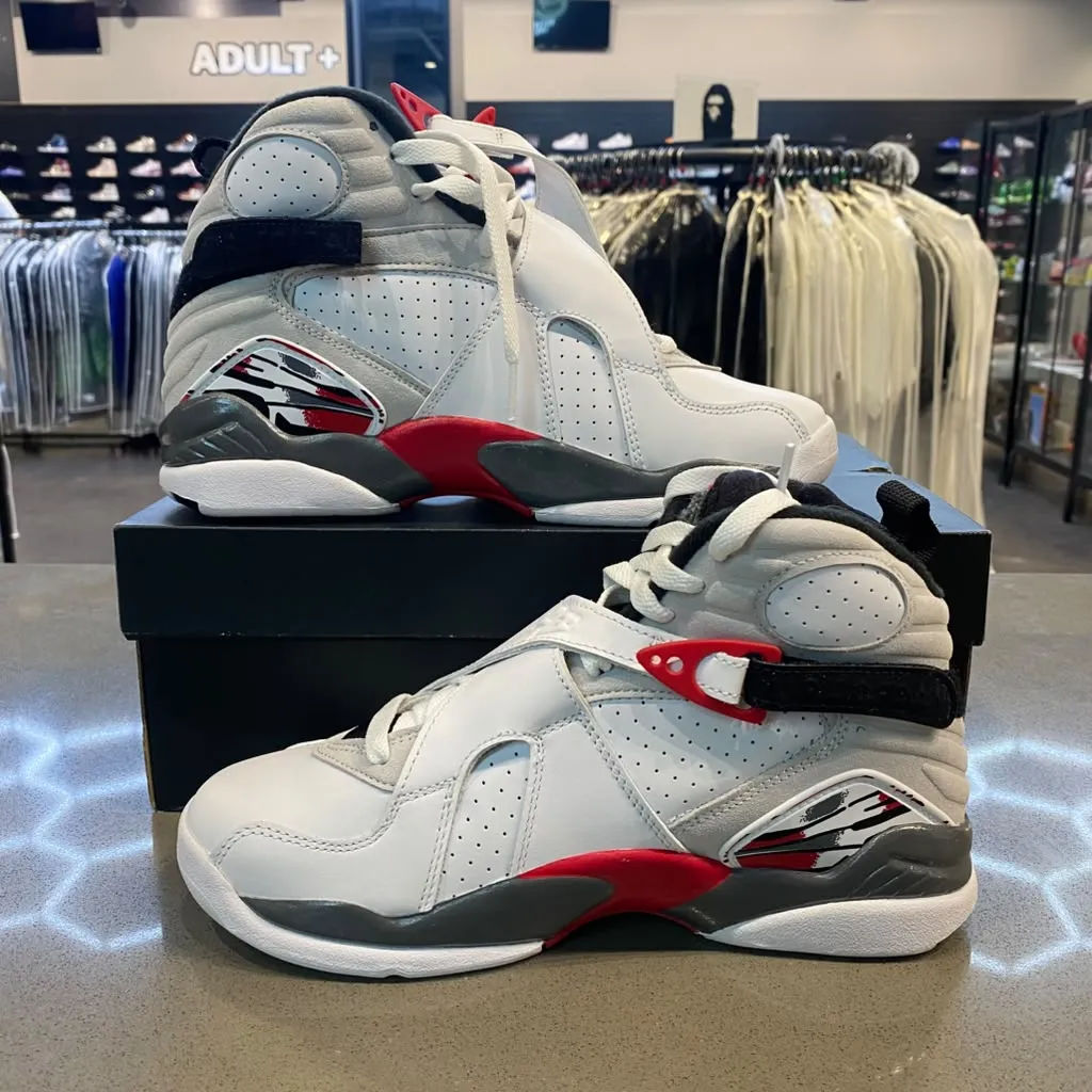 Jordan 8 Retro White True Red (2025) (GS) Size 6Y 305368-100 - Pre-Owned