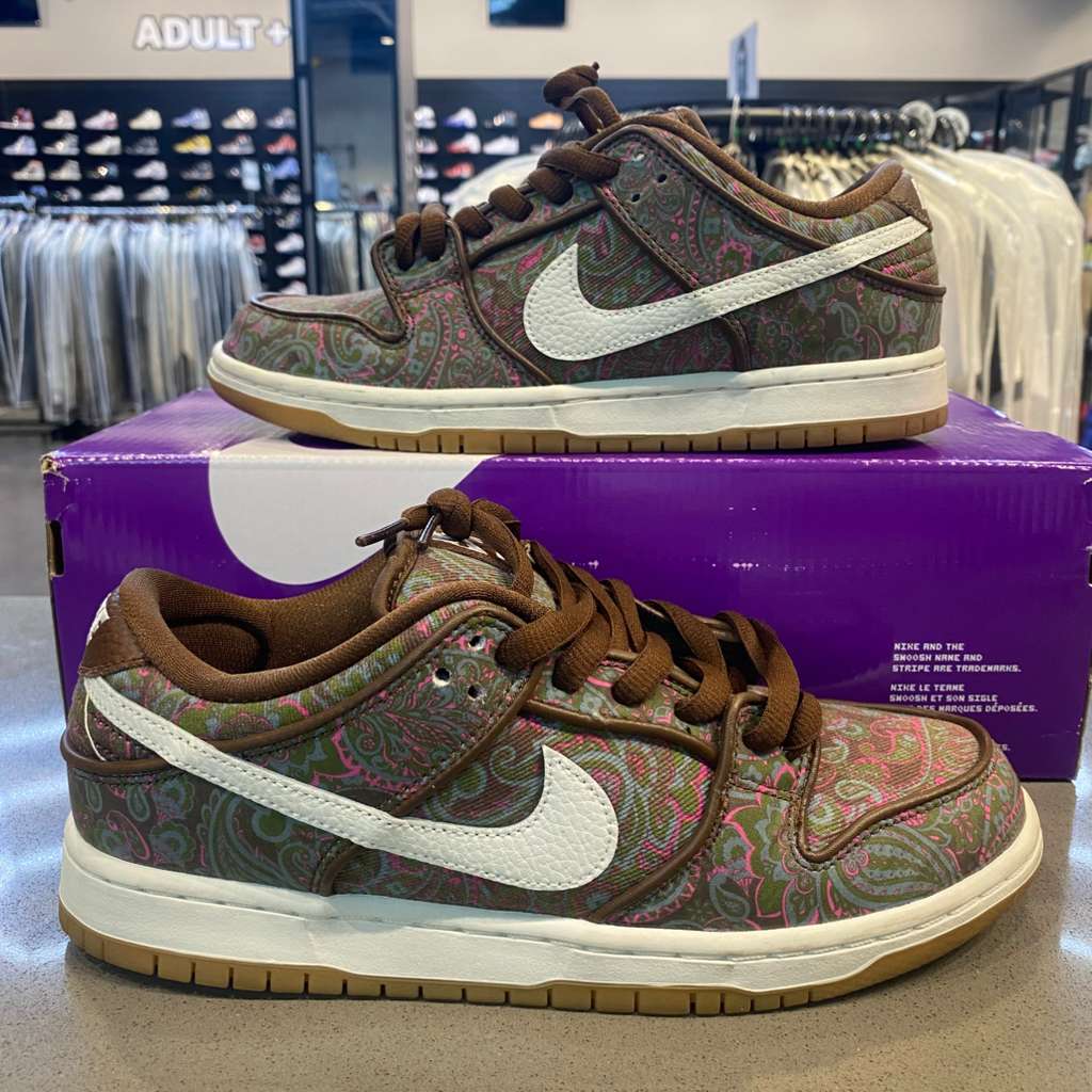 Nike SB Dunk Low Pro Paisley Brown Size 7.5 DH7534-200 - Pre-Owned