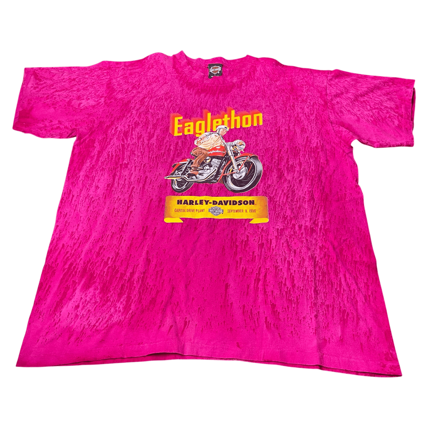 Vintage 1996 Harley-Davidson Eaglethon Acid Wash T-Shirt - Used/Worn