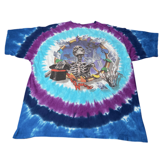 Vintage 1999 Grateful Dead Skeleton Magician Tie-Dye T-Shirt - Used/Worn