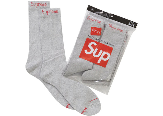 Supreme Hanes Crew Socks (1 Pair) Heather Grey