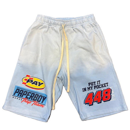 Paper Boy Raceblock Shorts Carolina Blue
