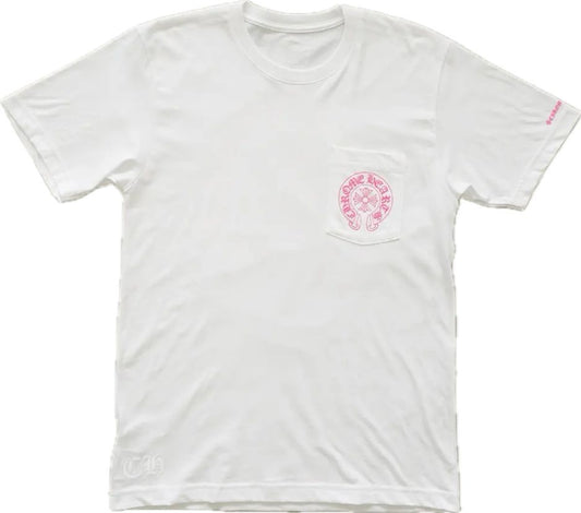 Chrome Hearts Horseshoe Logo Pocket T-Shirt White/Pink