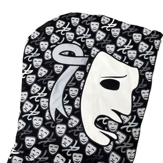 Asaali Laugh Now Cry Later Gradient Full Zip Up Hoodie Grey