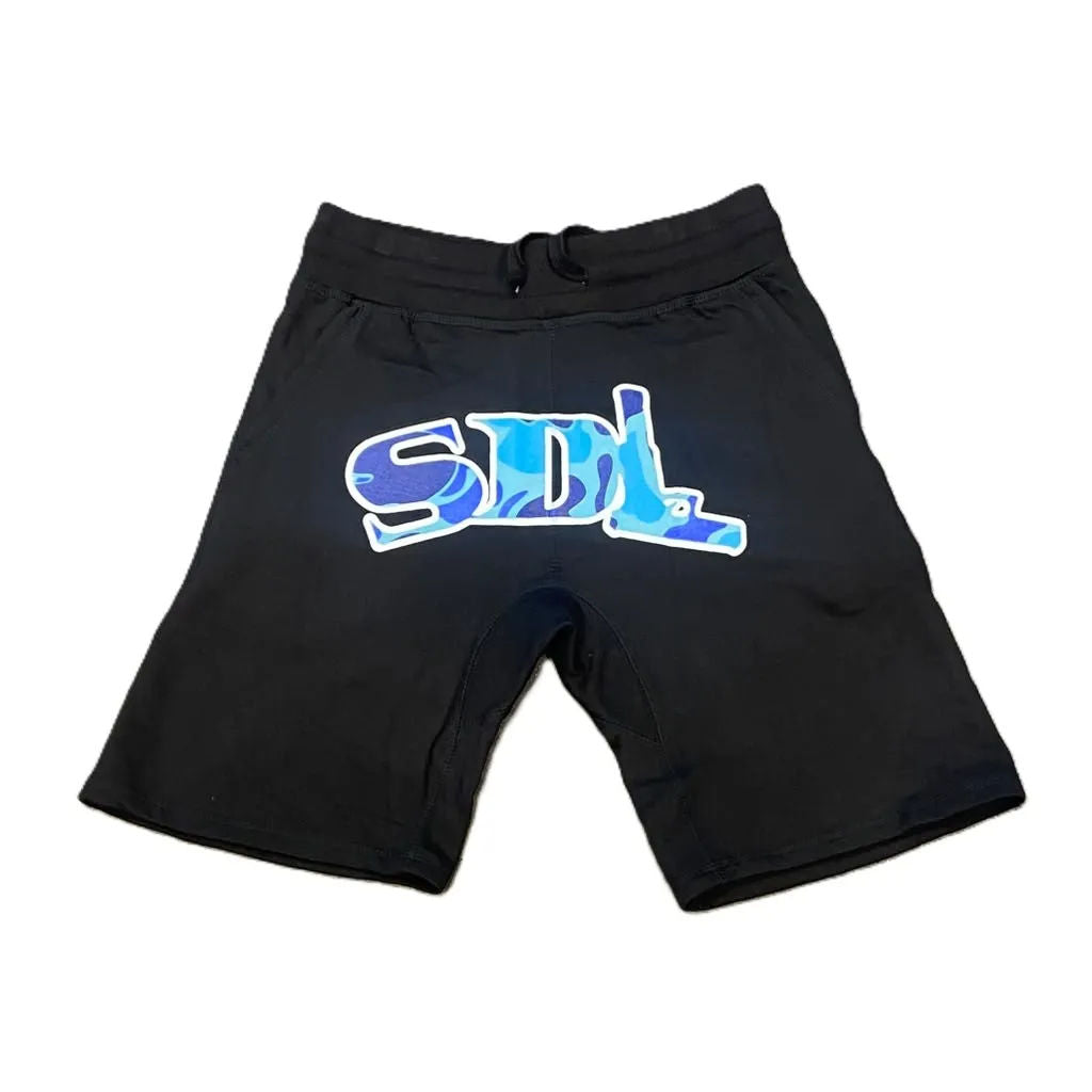 SDL Basic Logo Crown Sweatshorts Black/Blue Camo