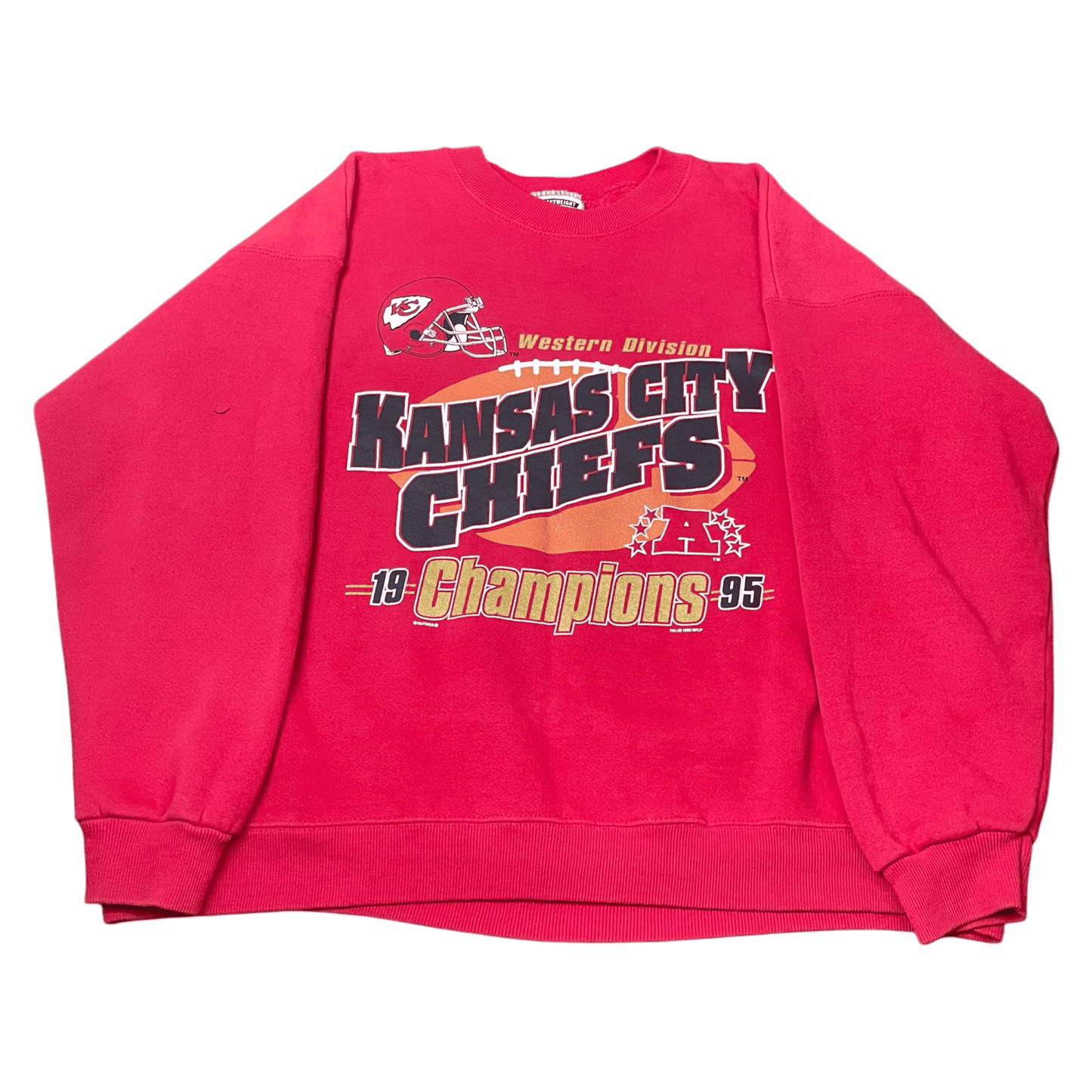 Vintage 1995 NFL Kansas City Chiefs Champions Crewneck Sweatshirt - Used