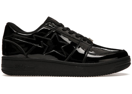 A Bathing Ape Bape Sta Low Patent Black