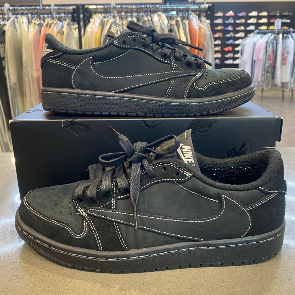 Jordan 1 Retro Low OG SP Travis Scott Black Phantom Size 9 DM7866-001 - Pre-Owned