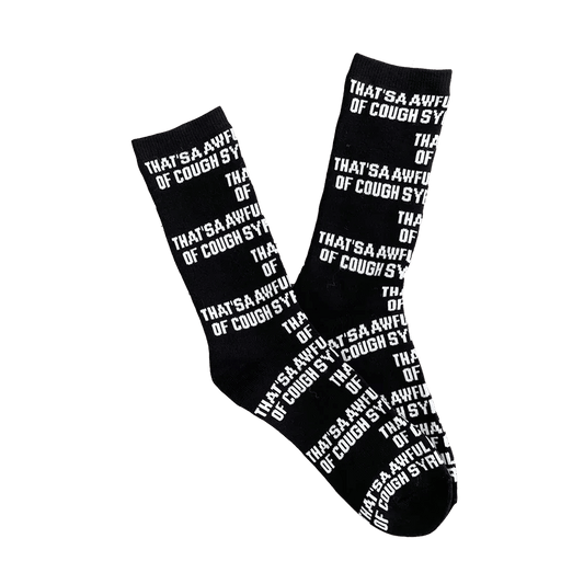 Awful Lot of Cough Syrup Socks Black/White