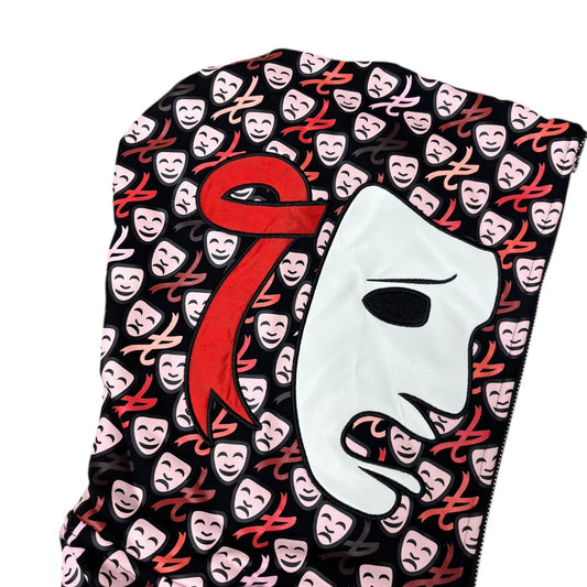 Asaali Laugh Now Cry Later Gradient Full Zip Up Hoodie Red