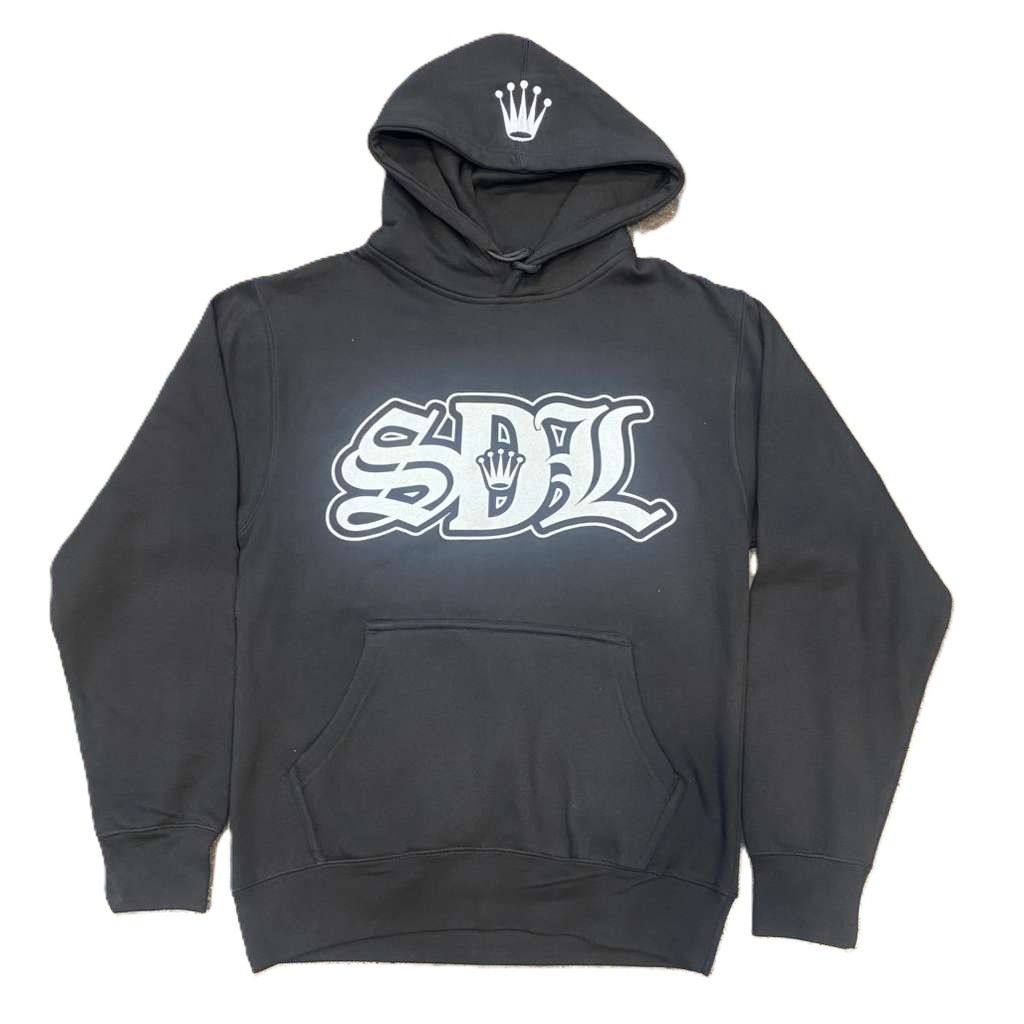 SDL Crown Logo White Chapo Hoodie Black