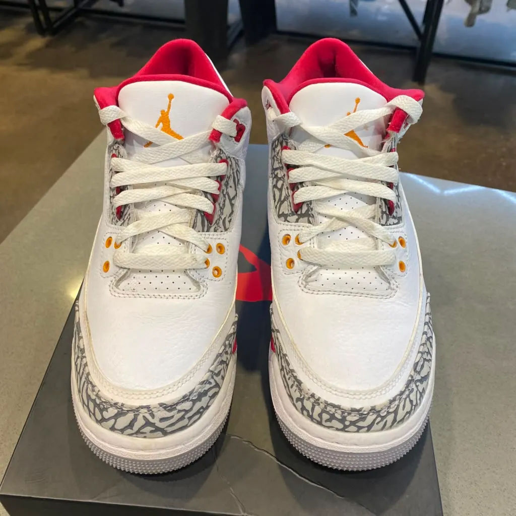 Jordan 3 Retro Cardinal (GS) Size 7Y 398614-126 - Pre-Owned
