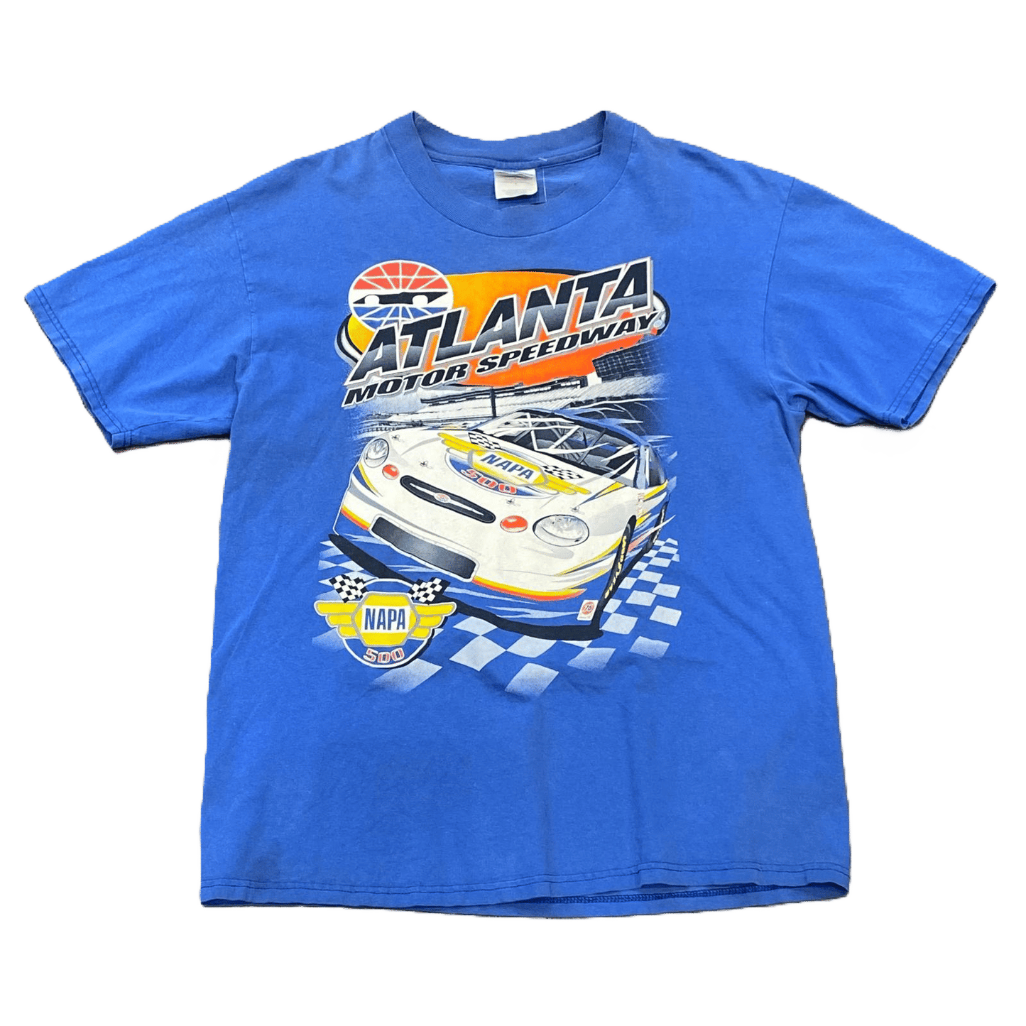 90S Atlanta Motor Speedway Napa 500 Racing Blue T Shirt - Used/Worn