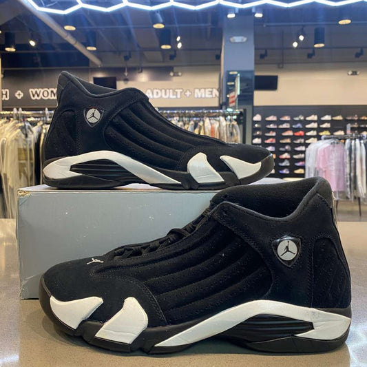 Jordan 14 Retro Black White Size 10 487471-016 - Pre-Owned