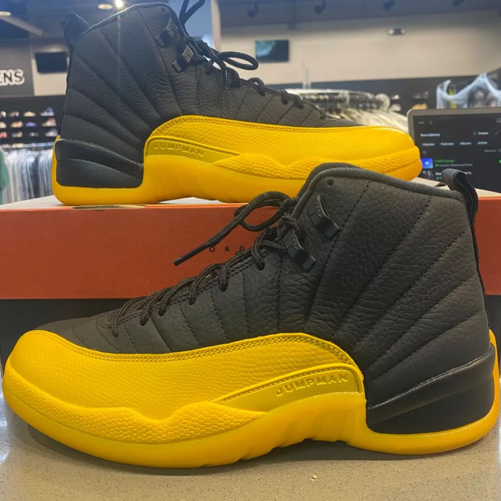 Jordan 12 Retro Black University Gold Size 9 130690-070 - Pre-Owned