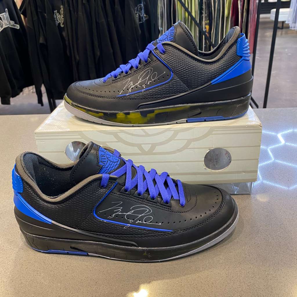 Jordan 2 Retro Low SP Off-White Black Blue Size 10 DJ4375-004 - Pre-Owned