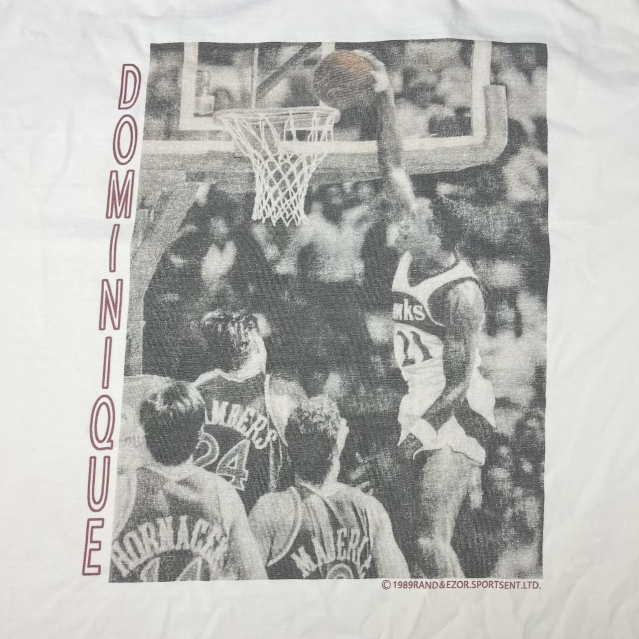 Vintage 1989 NBA Dominique Wilkins Basketball T-Shirt - Used/Worn