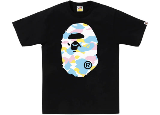 BAPE New Multi Camo Big Ape Head Tee Black