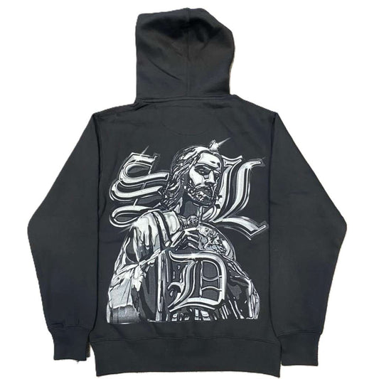 SDL Crown Logo Chrome Jesus Hoodie Black