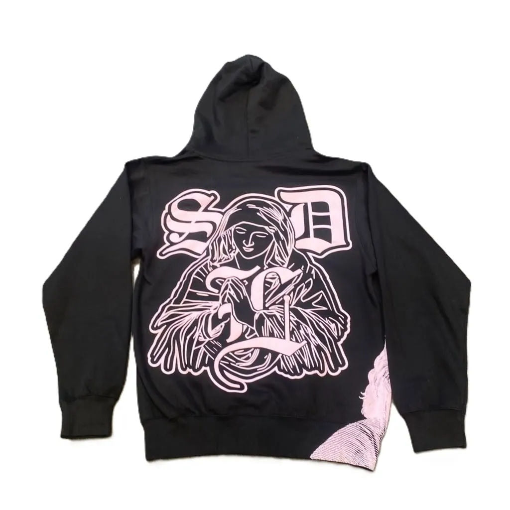 SDL Crown Signature Benjamin Virgin Mary Zip Up Hoodie Black